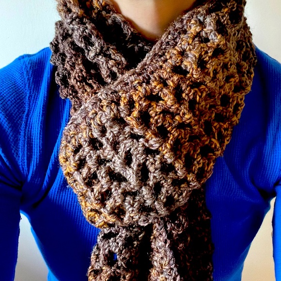 Boutique Accessories - Handmade Crocheted Open-Weave Scarf